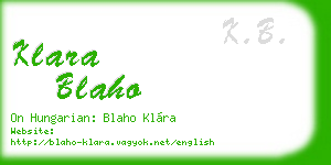 klara blaho business card